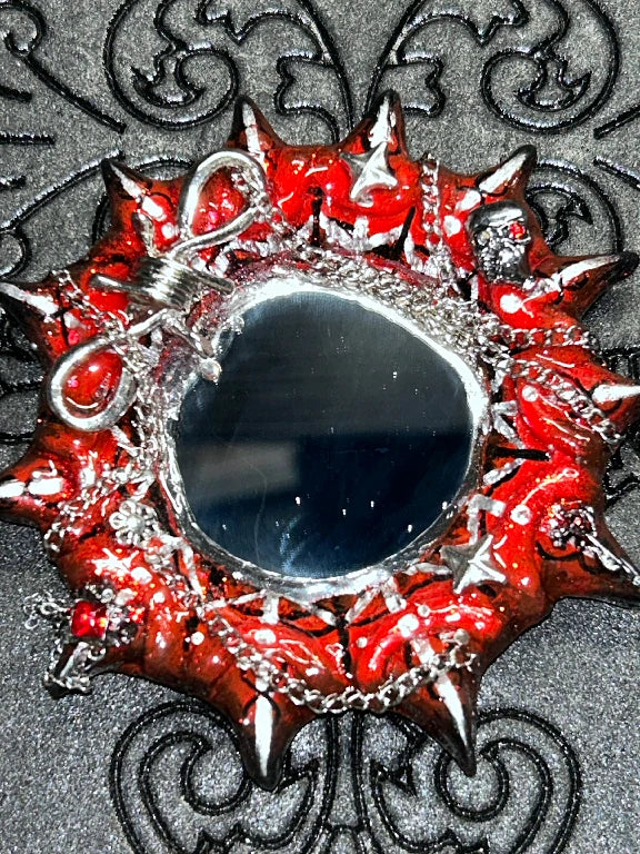 Zoaleo Shop Gothic Pocket Mirror Red Black