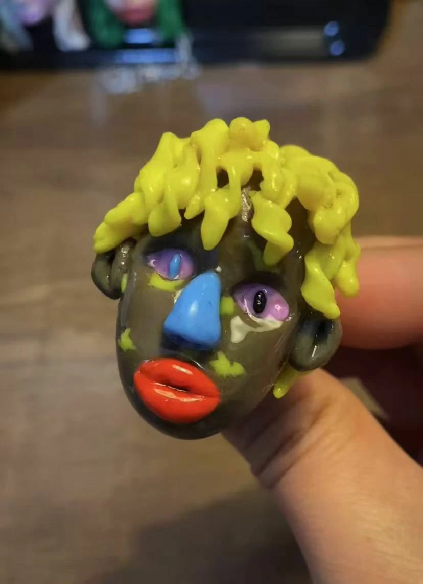 Kebarro Yellow Hair Brown Face Interest Doll Clay Necklace
