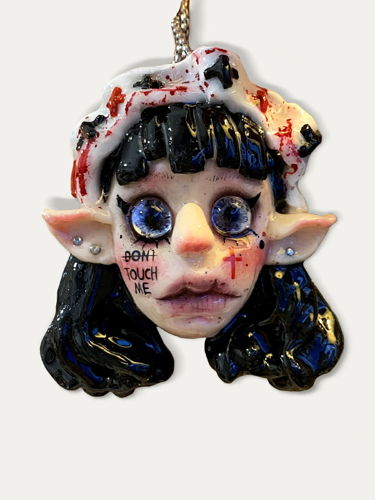 Kebarro Cute Elf Doll Clay Necklace