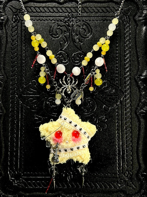 Zoaleo Shop Yellow Punk Star Fluffy Necklace