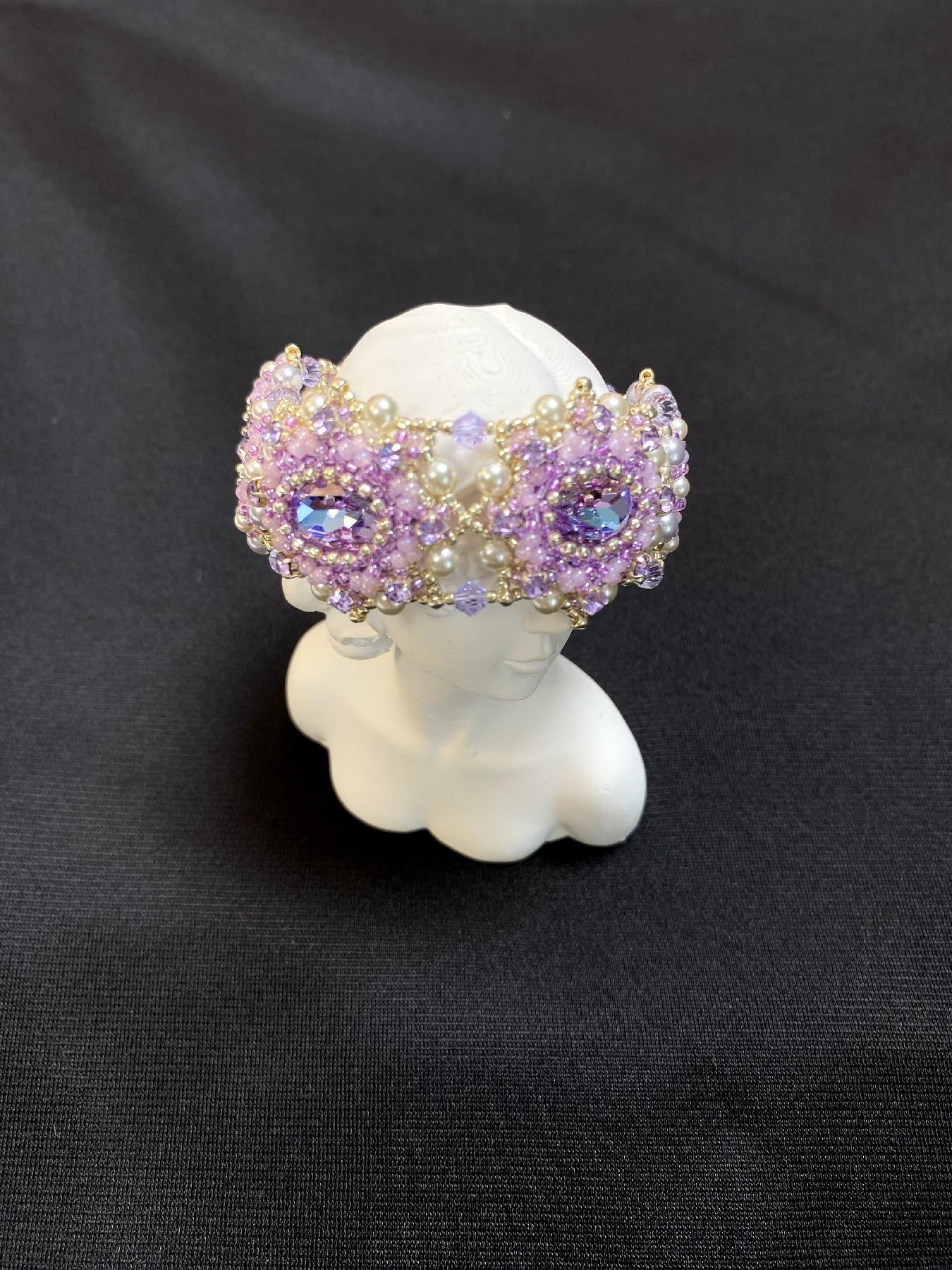 FoxHeart Handmade Aries Design Purple Crystal & Pearl Beaded Bracelet