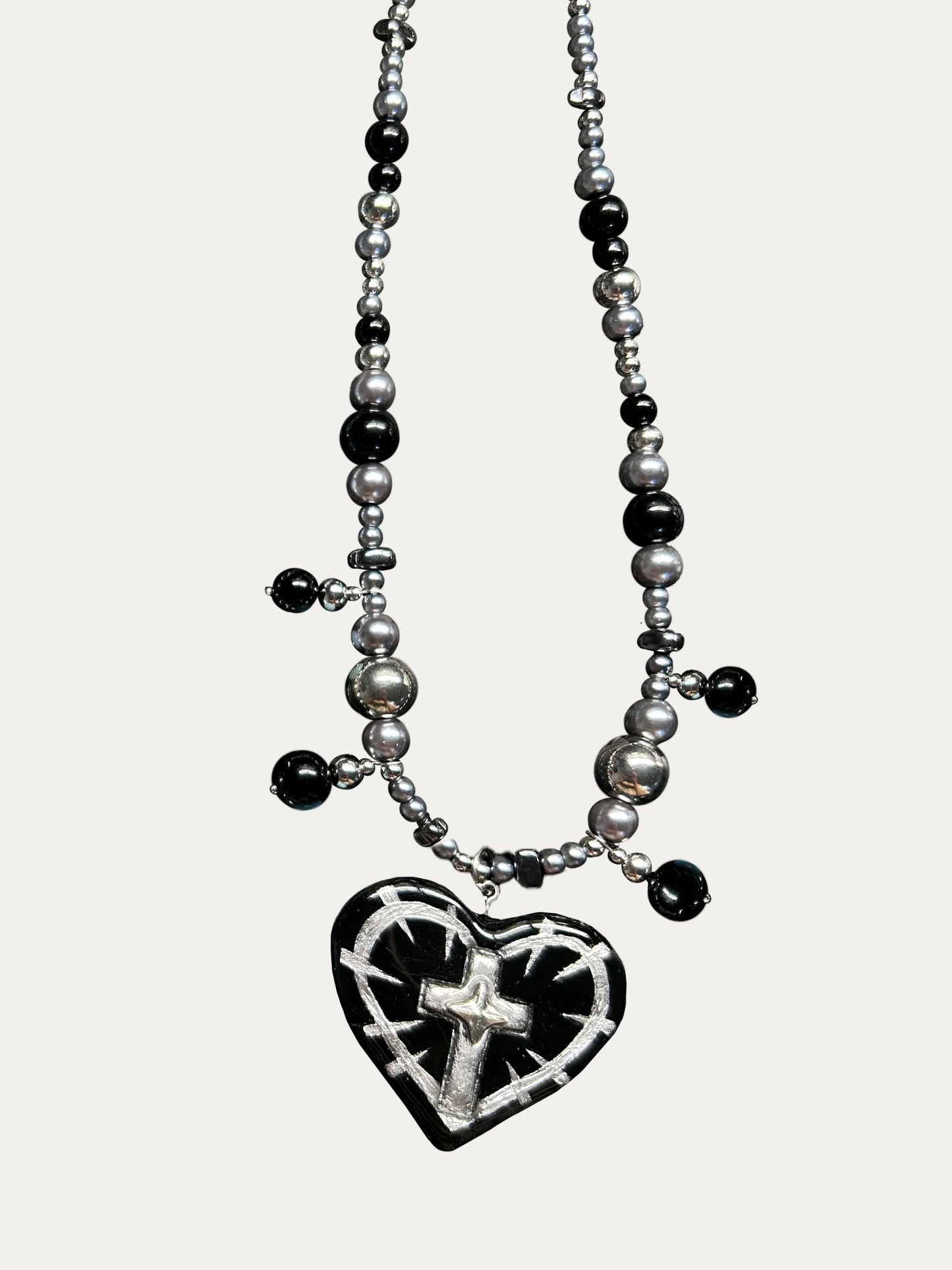 Zoaleo Shop Gothic Clay Charms Necklace Heart & Star Series