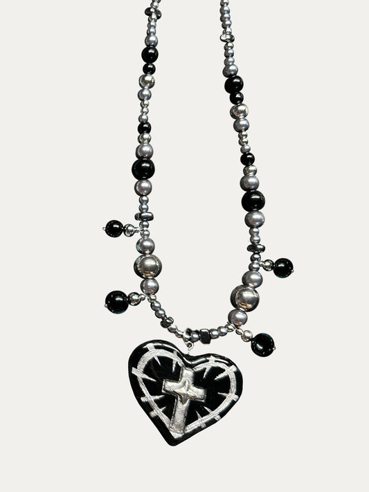 Zoaleo Shop Gothic Clay Charms Necklace Heart & Star Series
