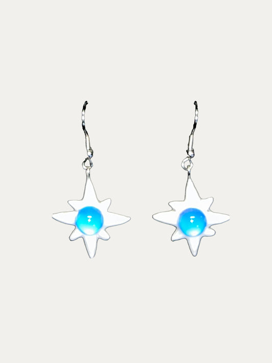 Zoaleo Shop Blue eight pointed star Color Pop Clay Dangles
