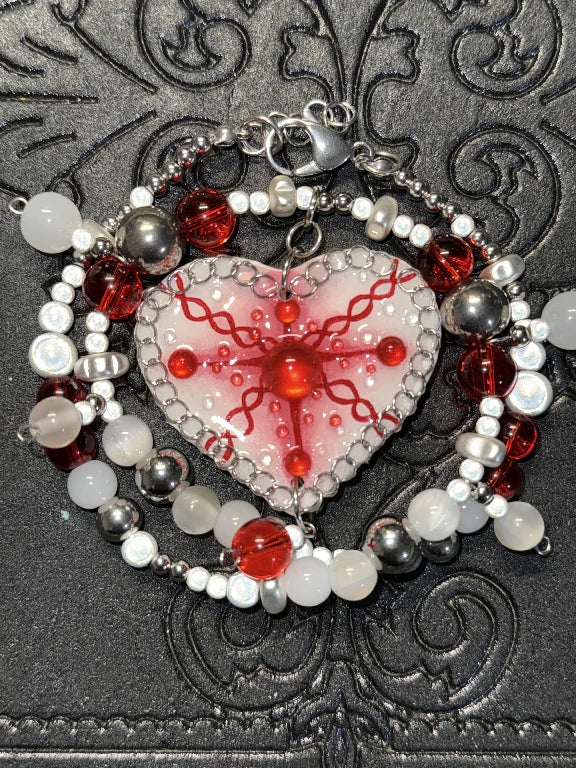 Zoaleo Shop Gothic Spiral Dot Heart Clay Charms Necklace Heart & Star Series