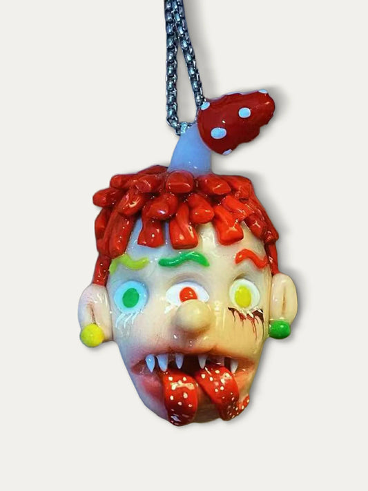 Kebarro Long Tongue Three Color Eyes Ugly Doll Clay Necklace