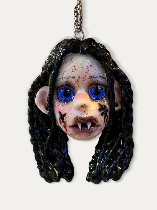 Kebarro Creepy Cute Vampire Doll Clay Necklace